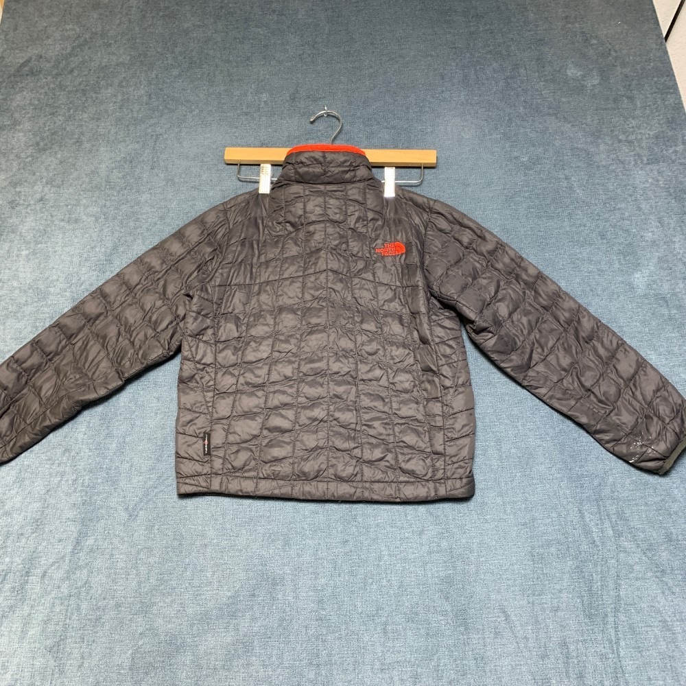 The North Face Thermoball Jacket Boys S Black Full Zip Quilted Lined Mock Neck